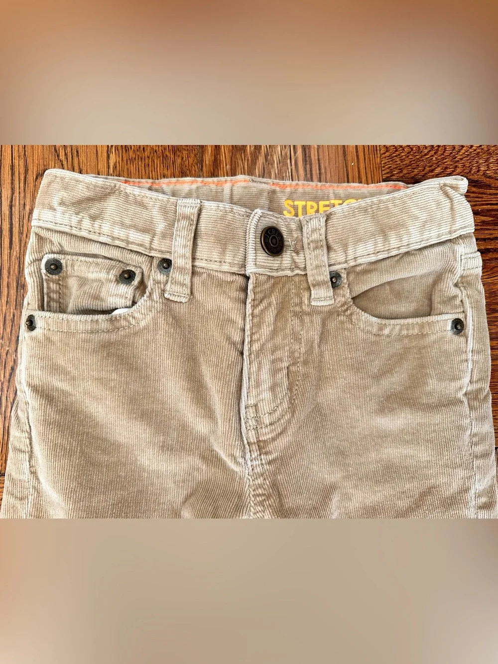 Boys 4T Corduroy Pants in Light Khaki - Classic Straight Fit